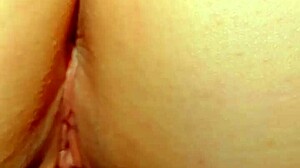 Cougar Grinds Shaved Pussy in Close-Up