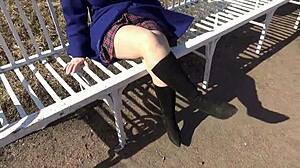 sexy legs in high-heeled park sex