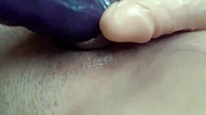 Rubbing my big pussy with two dildos