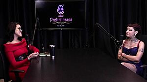 Steamy Latina Teen Annie Clementine Dominates Public Handjob in BDSM Orgasm Clip on Sheer Red.