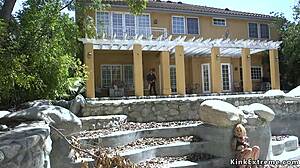 Sex trafficker binds and roughly fucks busty skinny blonde slave in hardcore bondage