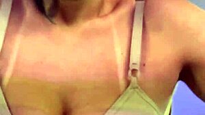Hot gym session with big natural tits and wet pussy exposed