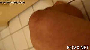 taut shaved pussy gets nailed hard, dang, so rough in pov style