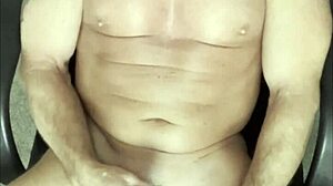 Muscular bodybuilder shoots four cum loads daily