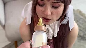 Delicious Reward for Submissive Nerd in Diaper Cosplay