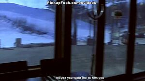 Sexy snowboard babe gets real facial in group scene 😏