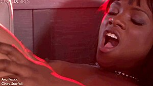 I watch Cindy and Ana rip clothes in interracial lesbian striptease.