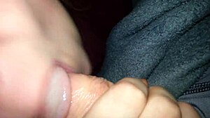 Young 18-year-old eagerly sucks old cock. She takes a messy cumshot after!