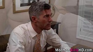 Teen Mormon Fucks Bishop In High Definition Missionary Voyeur Scene