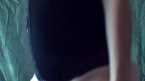 Blonde shows her tits and bush as she dances