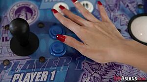 wow, this little asian with small tits rides monster cock so well! 😍