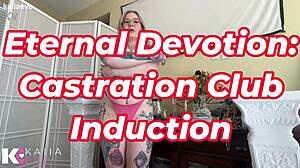 Hey, ever seen eternal devotion? This castration club induction with blonde femdom is wild!