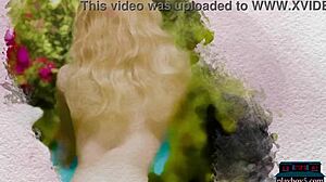 Miranda, the hard body MILF, strips lingerie outdoors in softcore scene