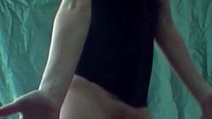 Blonde shows her tits and bush as she dances