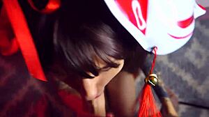 POV SPARKLE RIDES ASS AND SUCKS COCK in cosplay facial with small tits