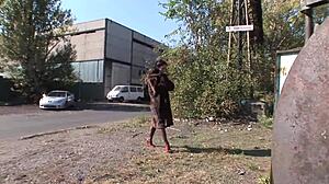 Simone peach flashes sexy body in budapest with handjob and monster cock