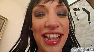 oh wow, teen gets covered in cum from six guys!