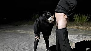 Ebony Whore Takes Monster Cock Anal On Street