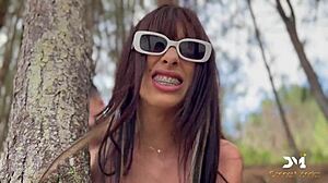 Lost in Woods - Skinny Stranger Fucked Hard by Danner Mendez and Alicia Trece Outdoors