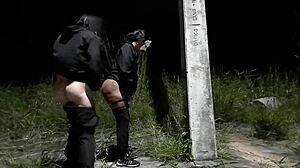 Ebony Whore Takes Monster Cock Anal On Street