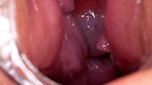 i can't stop watching this hot slut finger her shaved pussy and squirt hard in wild banging action