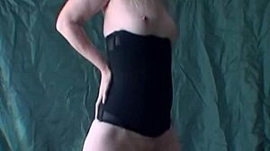 Blonde shows her tits and bush as she dances