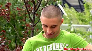 Take my anal pounding, european skinhead, he moans as the muscular bodybuilder thrusts deep.