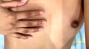 Horny teen babe cums hard in her panties solo