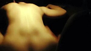 Is she fucking in the car with pedestrians watching?