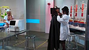 What a wild lab orgy gangbang with rough fucking and orgasms!