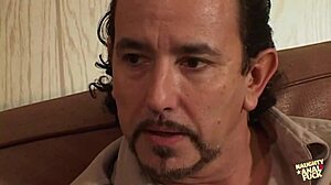 blonde slut faces off with mature guy for intense anal pounding.