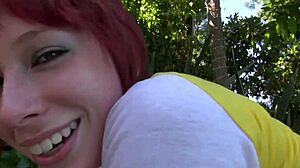 Older man seduces cute redhead.