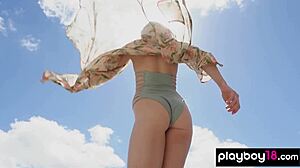 Blonde Milf Ali Claire Strips Naked and Poses Outdoors