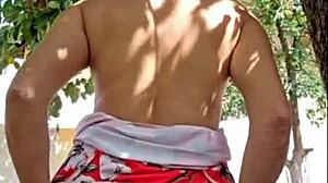 Blonde Shows Off Outside Home!