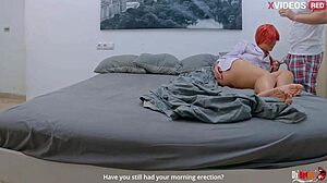 hot stepmom gives morning anal creampie