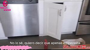 Stepsister Bent Over In Doggy While Cleaning Floor