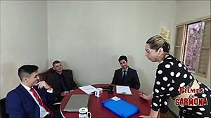 Milf Employee Sucks Everyone During Sofa Test