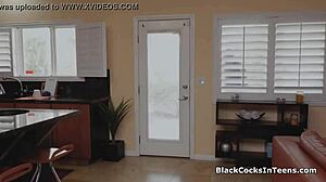 Teen Neighbor's Pussy Stretches For Big Black Cock