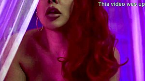 i can't stop staring at this busty curvy redhead seducing with her close-up nipples