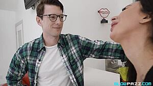 lily lane deepthroating the handyman with ball licking