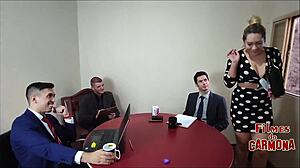 Milf Employee Sucks Everyone During Sofa Test