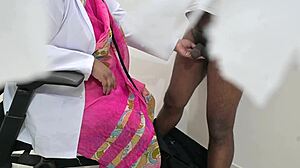 indian doctor lady indulges desire during patient checkup