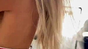 Monika Fox Slowly Strips Her Sport Outfit, Revealing Pierced Nipples And Tattoos