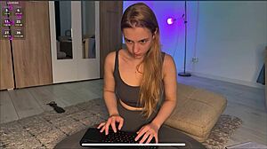 I finally finger her tight anal in doggystyle
