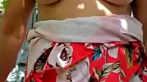 Blonde Shows Off Outside Home!