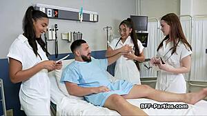 Sexy Medics Perform Hardcore Tests on Patient’s Cock in Hospital Group Scene.