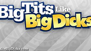 Stacked milf masturbates pussy with toys before big cock