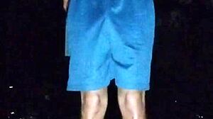 Skinny Athletic Girl Works Out in Park