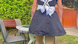 Chica Del Aseo Screams As She's Fucked In The Garden! Big Ass Licked And Assfucked!