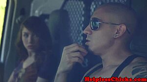 cockriding teen dominated in stranger's van